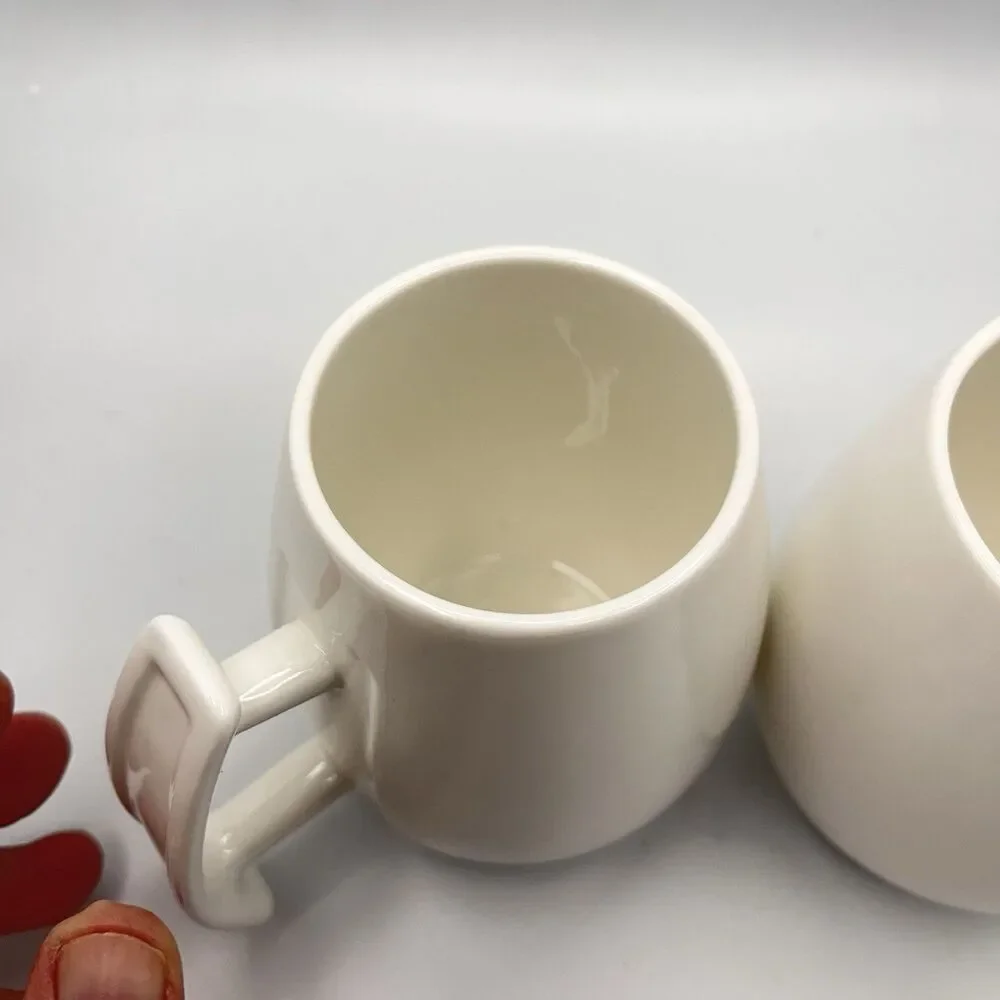 Williams Sonoma Boska White Ceramic Mug - Set Of 2
